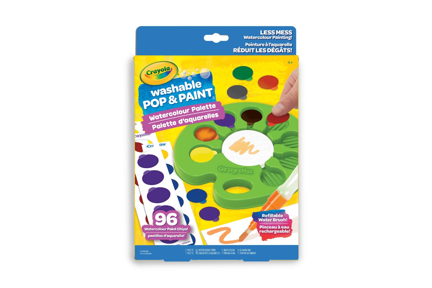 Crayola Washable Pop & Paint Watercolour Palette, crayola paint, mess-free paint, easy paint to clean up, paint for little kids, TOronto, Canada