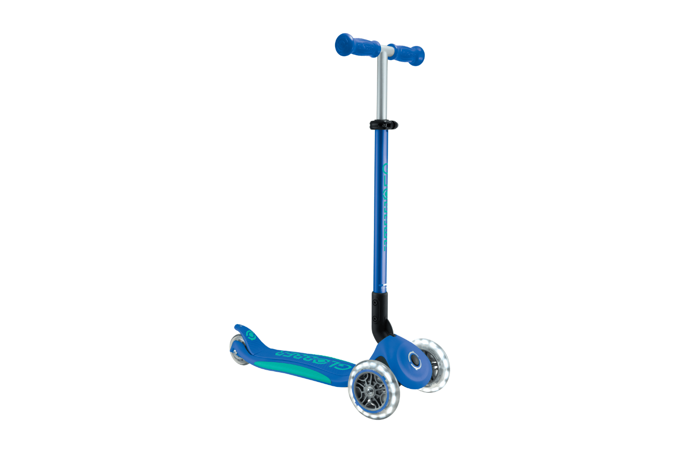 Incredible Novelties Blue/Emerald Globber Elite Foldable Scooter with Lights