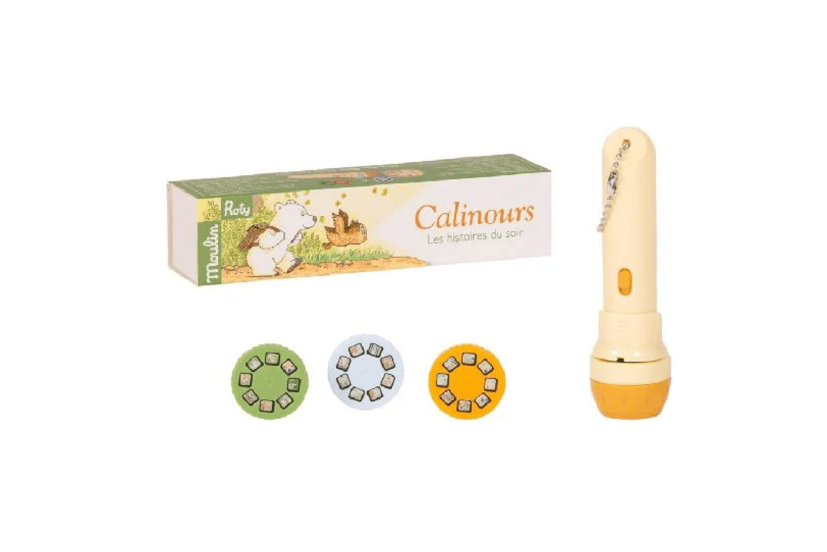 Fire The Imagination L'ecole des loisirs - Calinours Storybook Torch Moulin Roty Storybook Torch and Discs (Various Themes)