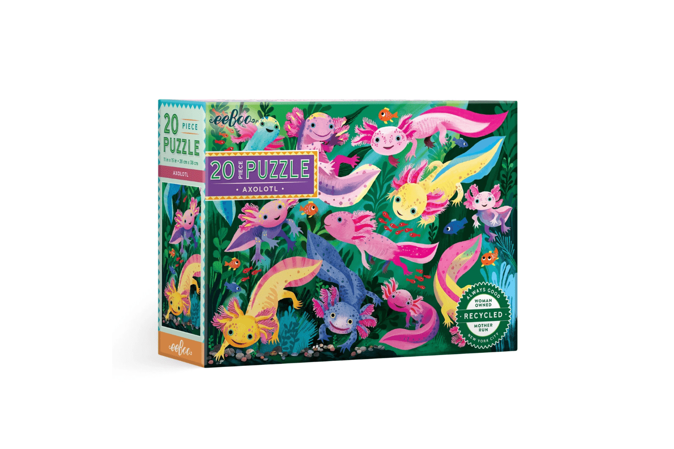 Axolotl 20 Piece Puzzle, eeBoo, jigsaw puzzles for kids, best jigsaw puzzles, beginner jigsaw puzzles, The Montessori Room, Toronto, Ontario, Canada.