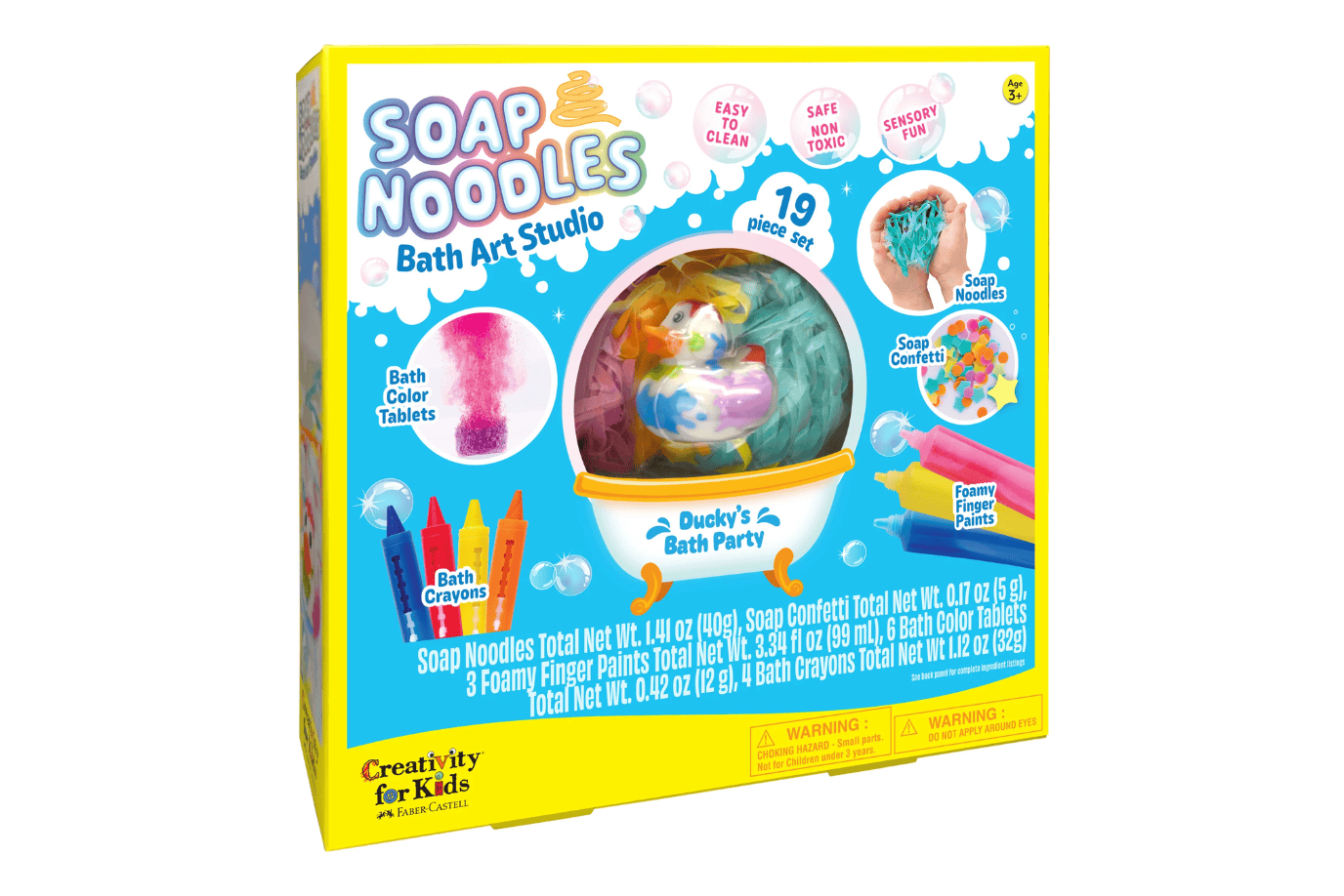 Faber-Castell Soap Noodles Bath Art Gift Set, Soap Noodles Bath Art Gift Set, Creativity for Kids Soap Noodles Bath Art Gift Set, Soap Noodles Toronto, Bath colour tabs, Crayola bath colour tabs, bath crayons, soap confetti, Toronto, Canada