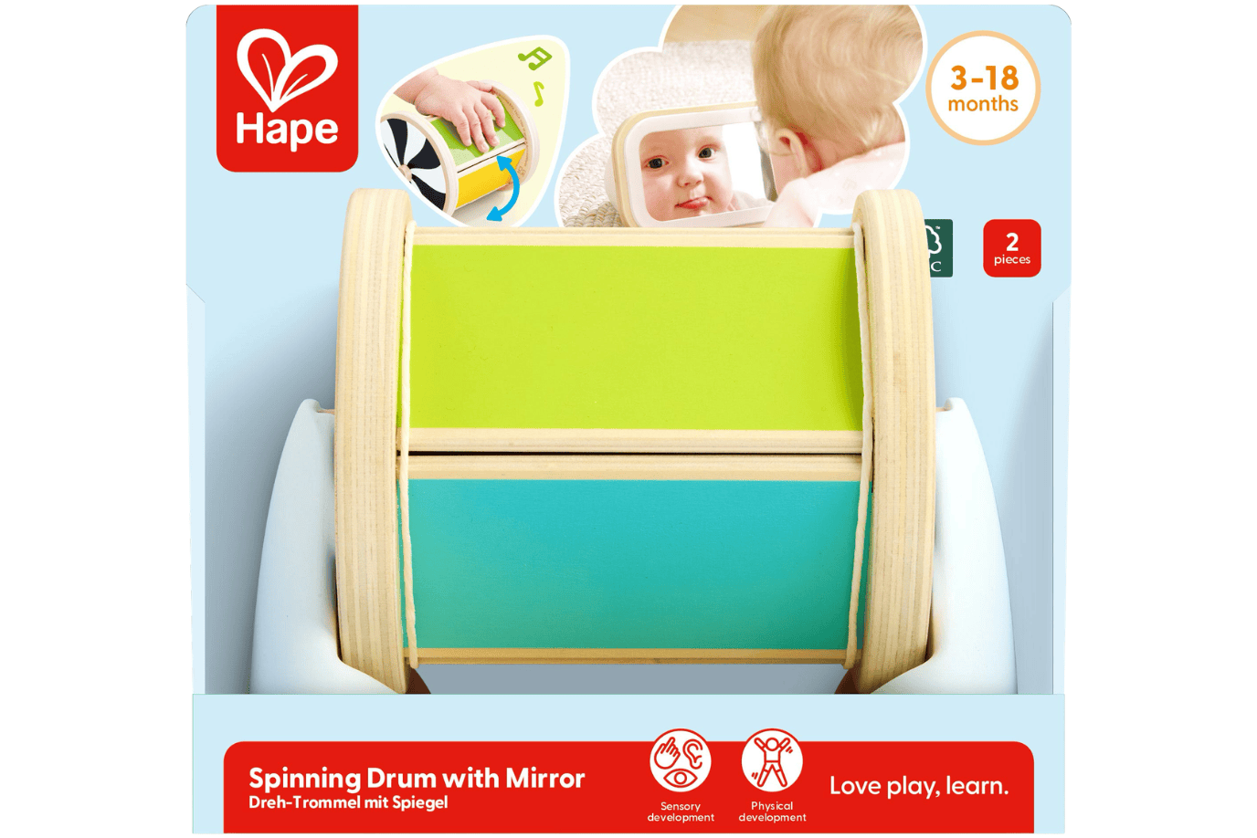 Playwell Hape Spinning Drum with Mirror