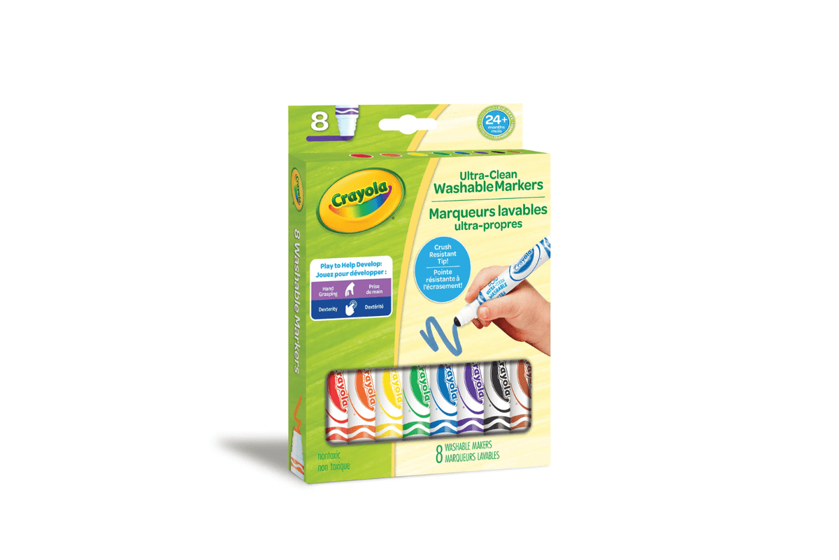 Crayola Toddler Markers with Gumball Tip (8 Pack), markers for toddlers, art supplies for toddlers, ultra-clean markers, washable markers, The Montessori Room, Toronto, Ontario, Canada. 