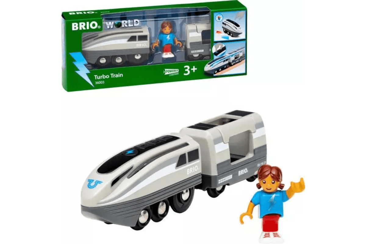 Brio Turbo Train, Brio, Brio accessories, wooden train set, best wooden train set, high quality wooden train set, best gifts for kids, The Montessori Room, Toronto, Ontario, Canada. 