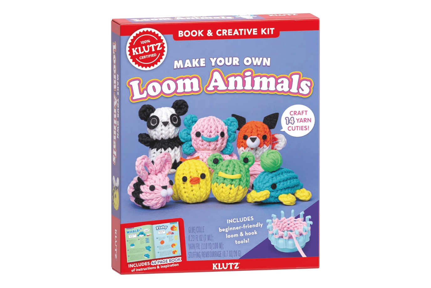 the wobbles, crochet kit fort kids, Make Your Own Loom Animals Created By Editors of Klutz, craft kits, loom kits, gifts for creative kids, gifts for kids who like to sew, The Montessori Room, Toronto, Ontario, Canada. 