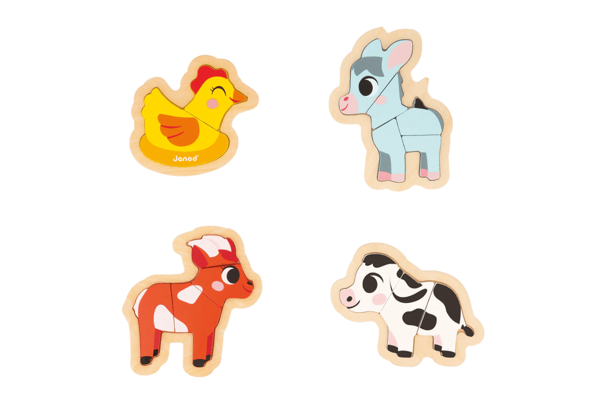 Pierre Belvediere Janod Set of 4 Progressive Puzzles - Farm