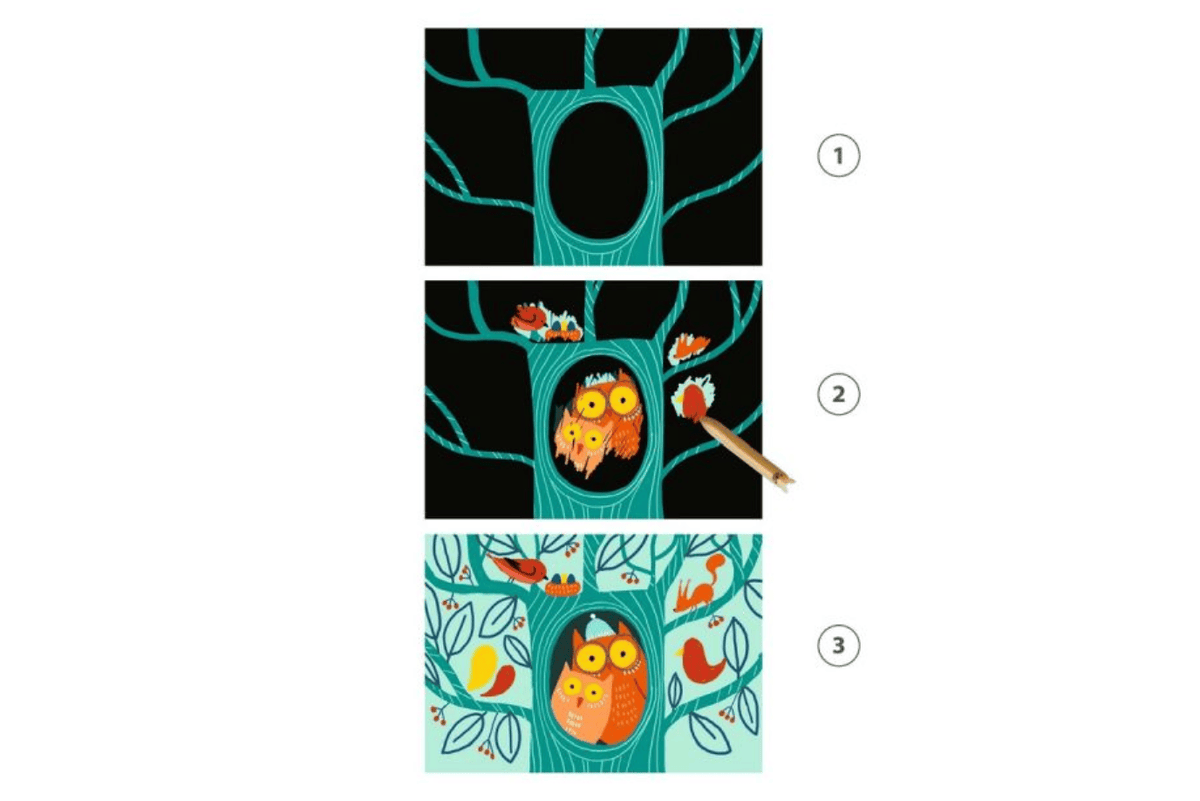 Ilo Learning About Animals Djeco Scratch Cards