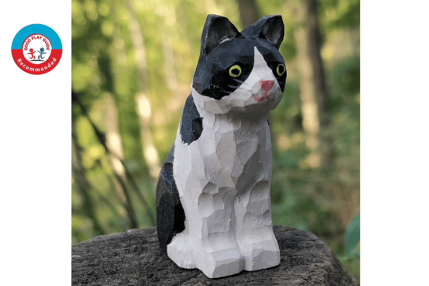 Wudimals Wudimals Wooden Cat - Black & White