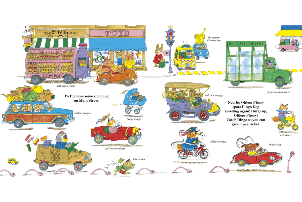 Raincoast Books Richard Scarry's Cars and Trucks in Busytown [Book + Wooden Play Pieces]