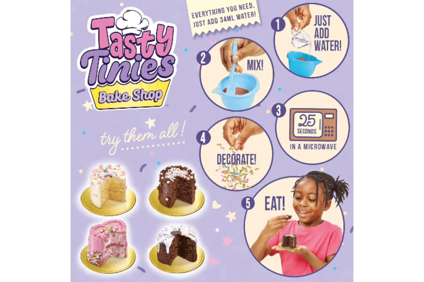 K.I.D. Toys Inc. Tasty Tinies Bake Shop - Assorted Cake Kits [One Kit Per Purchase]