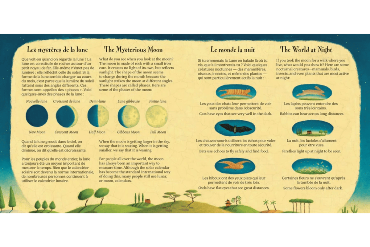 Barefoot Books I Took the Moon For A Walk (Bilingual French & English)