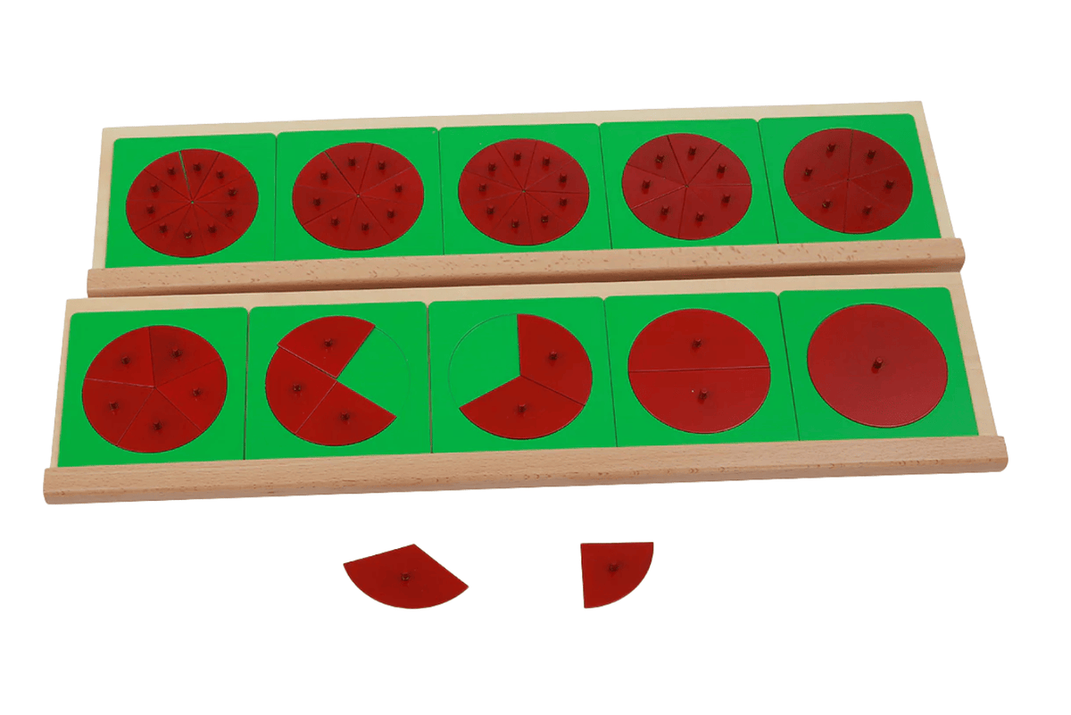 Adena Montessori Metal Fraction Circles with Stands