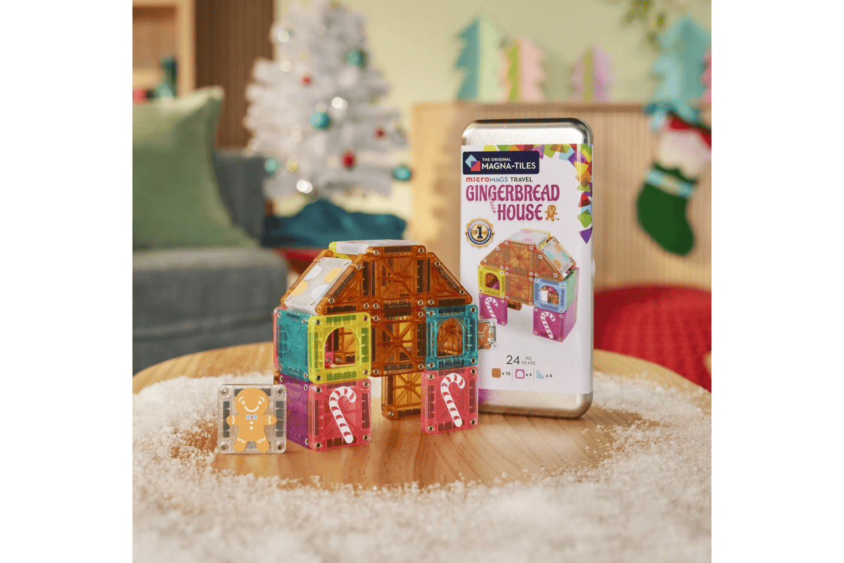 Valtech Magna Tiles MAGNA-TILES® microMAGS Gingerbread House - 24 Piece Travel Set