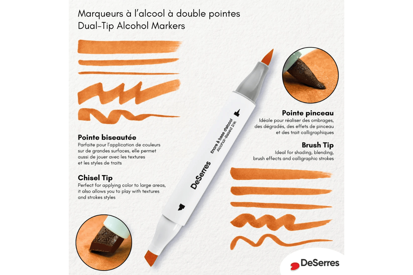 Pierre Belvediere DeSerres Alcohol Dual-Tip Marker Set - Set of 48
