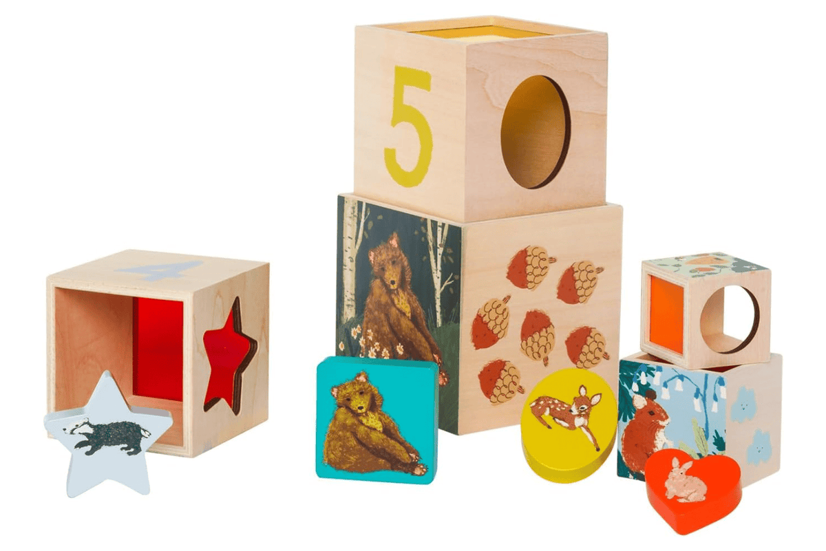 Kidcentral Enchanted Forest Wooden Stacking & Nesting Blocks