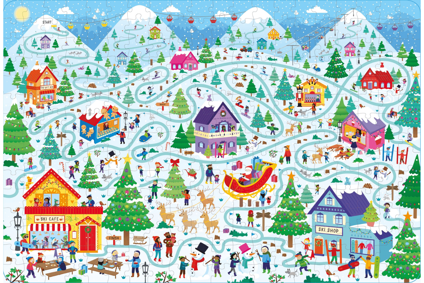Harper Collins Book Usborne Picture Puzzles: Christmas Maze (300 pieces)