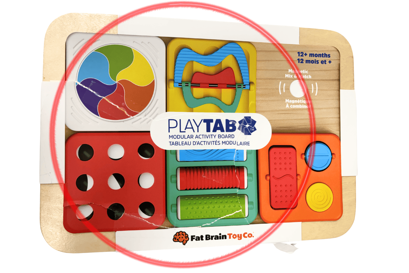 Outset Media Board (Tiles Sold Separately) Fat Brain PlayTabs - Board (Tiles Sold Separately) - Damaged Packaging - FINAL SALE