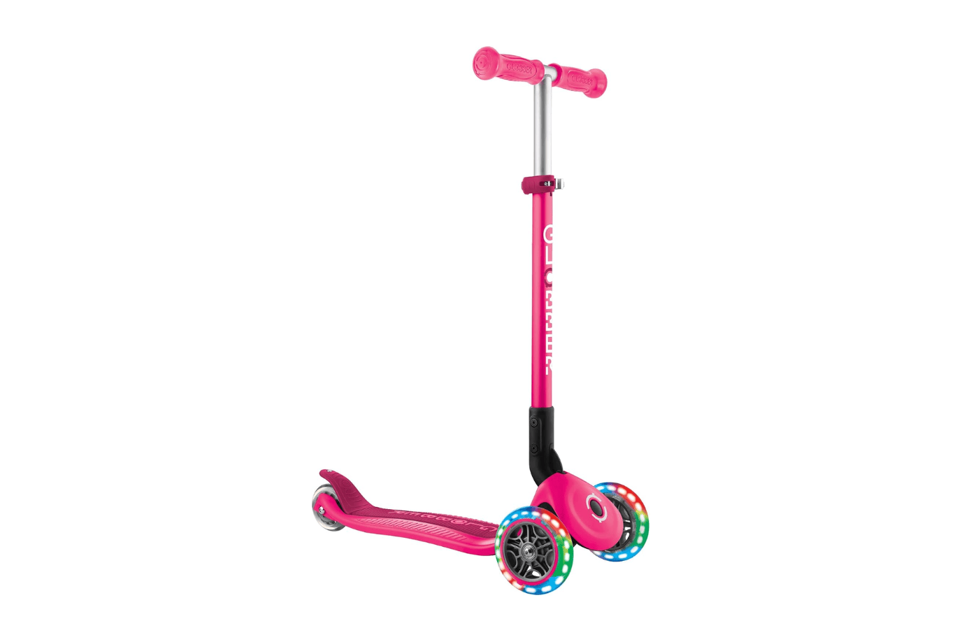 Incredible Novelties Deep Pink Globber Primo Foldable Scooter with Lights
