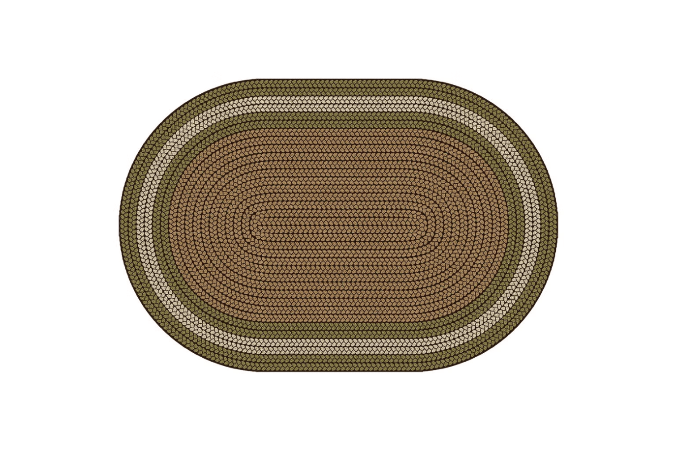 Children's Factory 4' x 6' Oval / Teal Braidful in Nature Colours Oval Classroom Rug (Two Colours & Sizes Available)