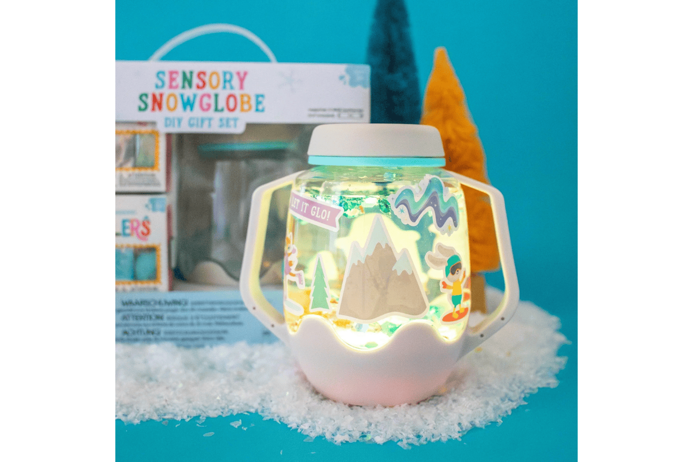 Kidcentral Glo Pals Sensory Jar - Snowglobe