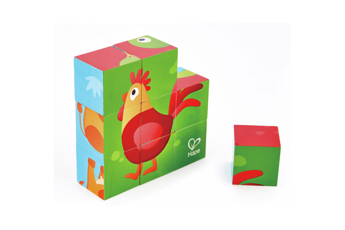 Playwell Hape Farm Wooden Puzzle Blocks