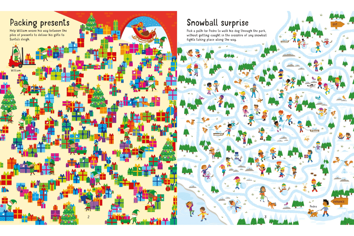 Harper Collins Book Usborne Picture Puzzles: Christmas Maze (300 pieces)
