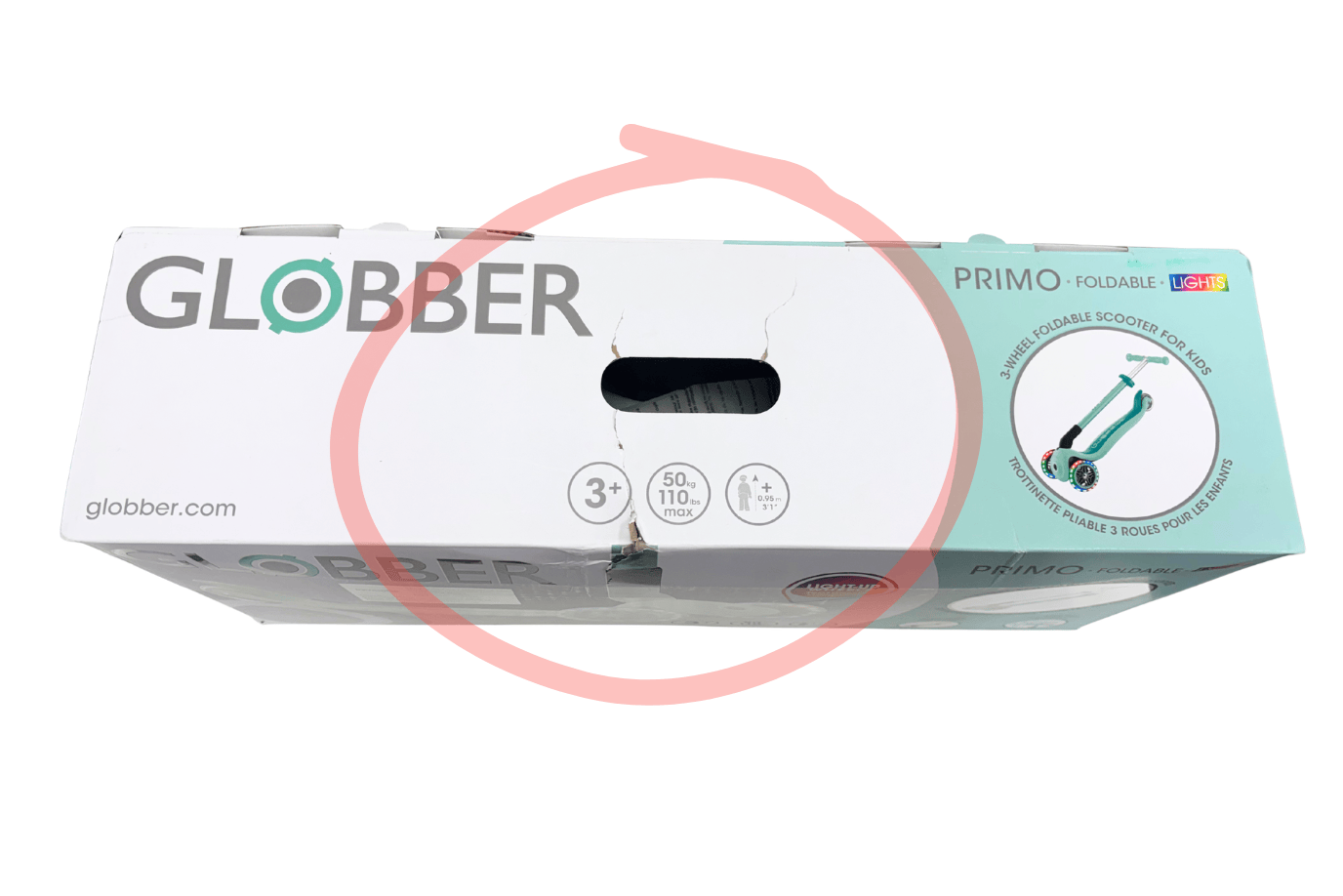 Incredible Novelties Mint Globber Primo Foldable Scooter with Lights- Mint- Damaged Box- FINAL SALE