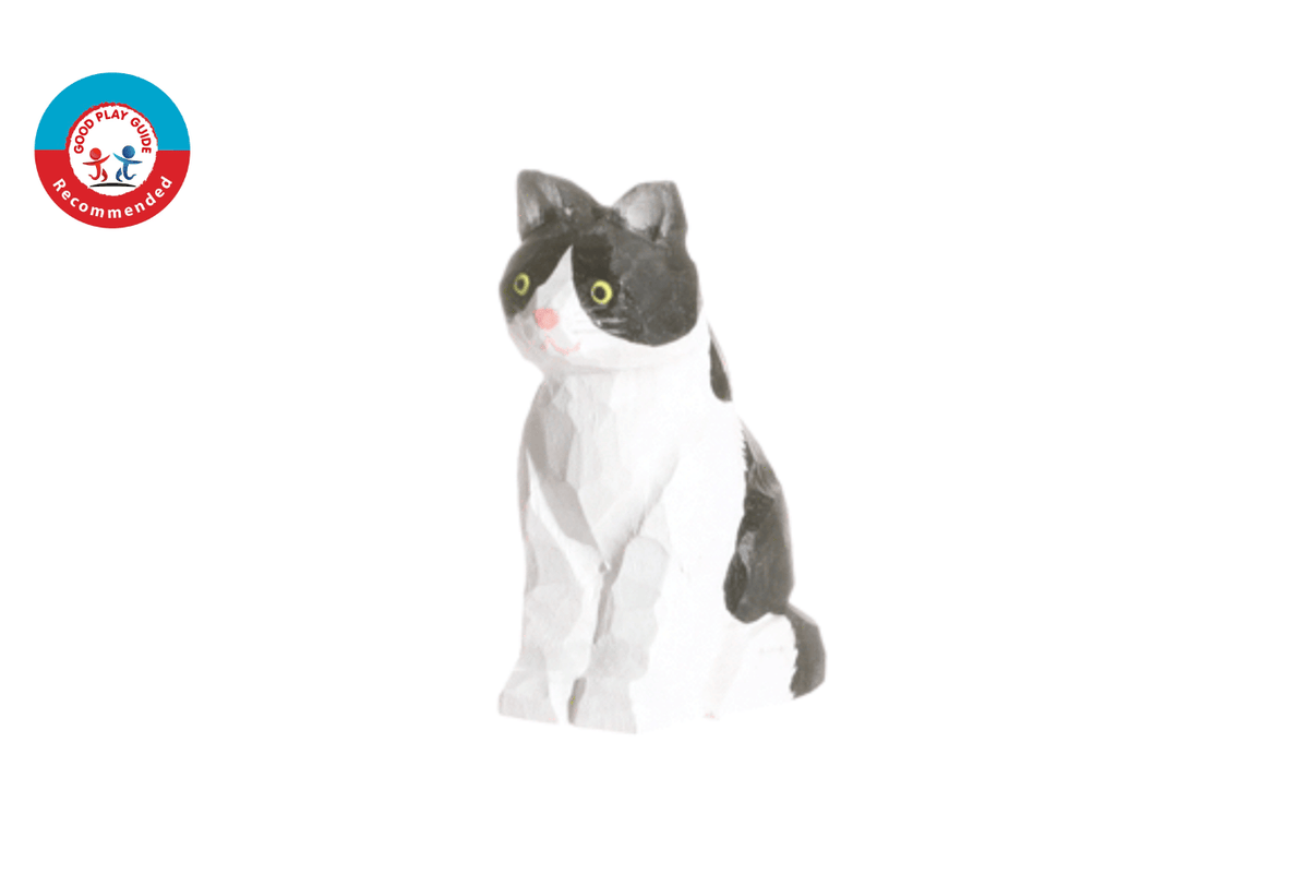 Wudimals Wudimals Wooden Cat - Black & White