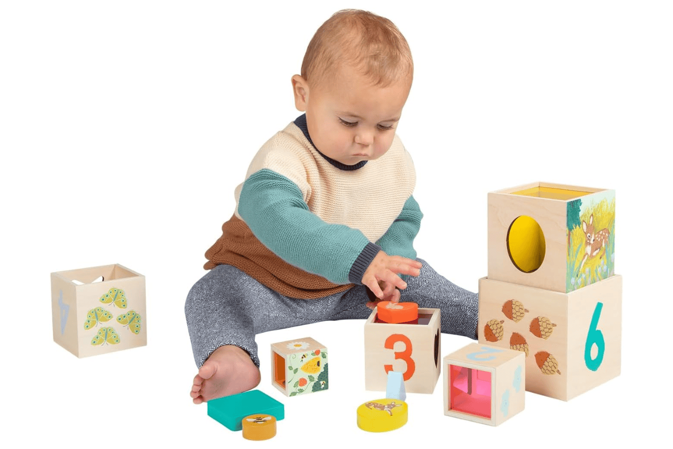 Kidcentral Enchanted Forest Wooden Stacking & Nesting Blocks