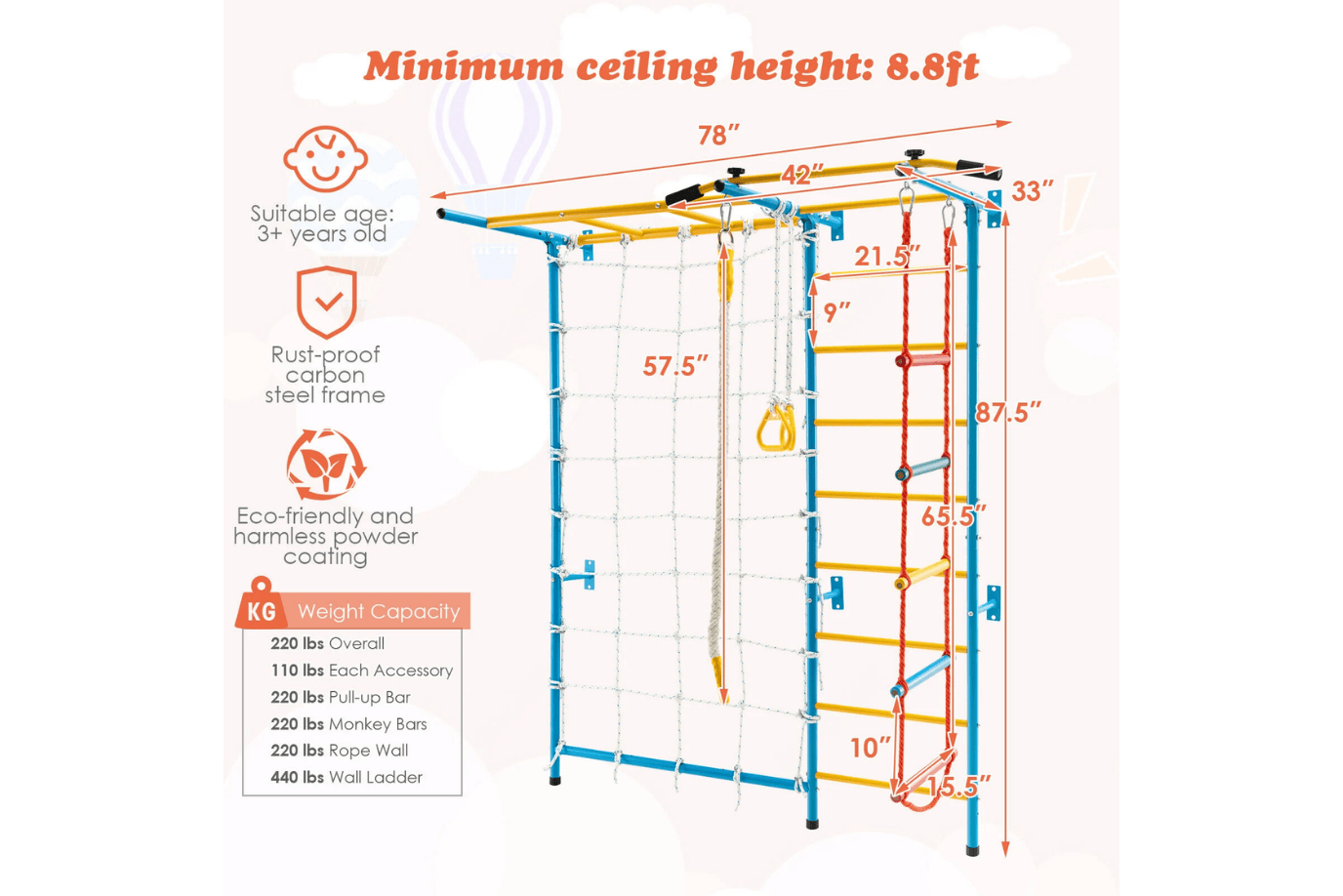 Costway Indoor Swedish Wall Ladder