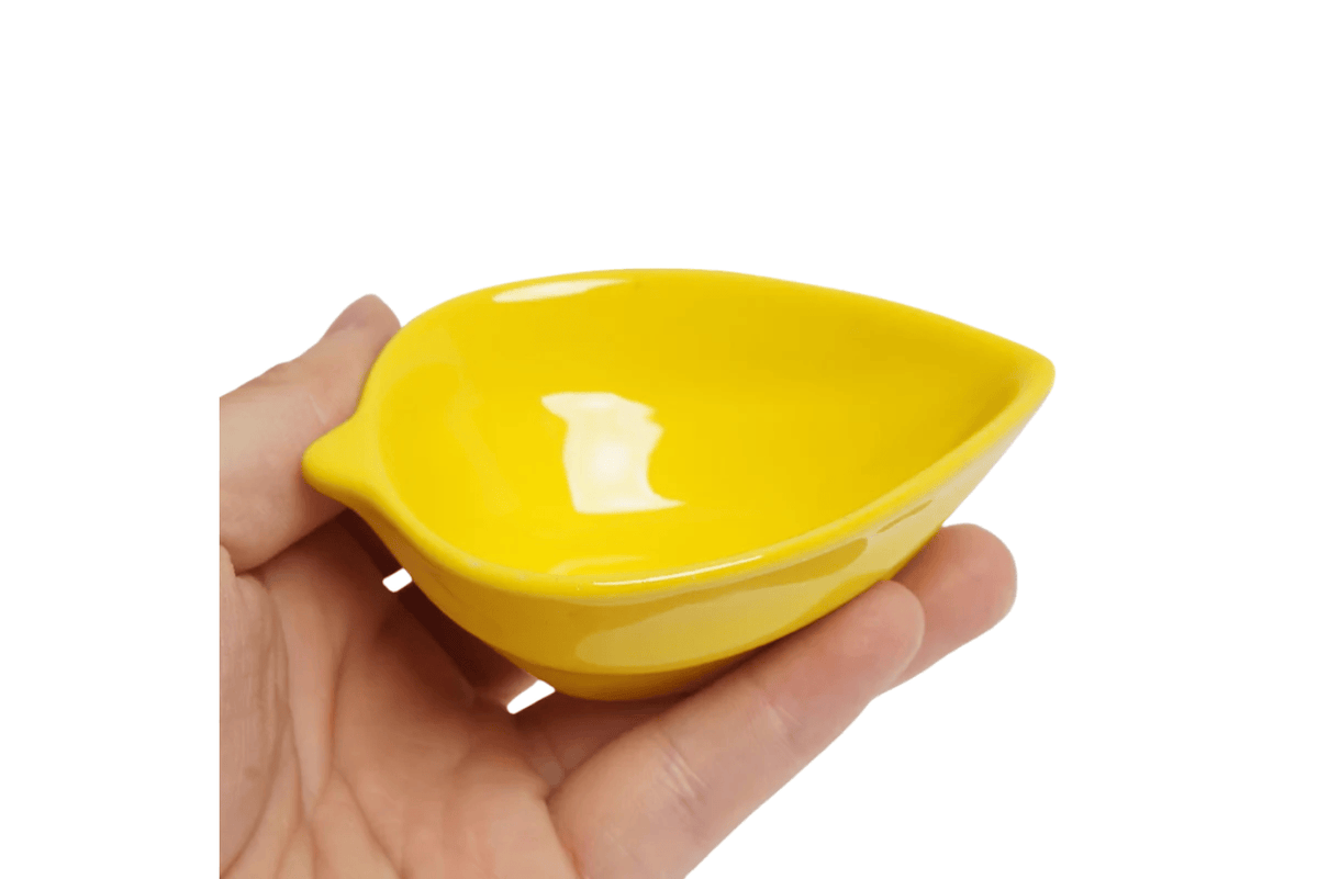 Adena Montessori Yellow Ceramic Leaf-Shaped Bowl