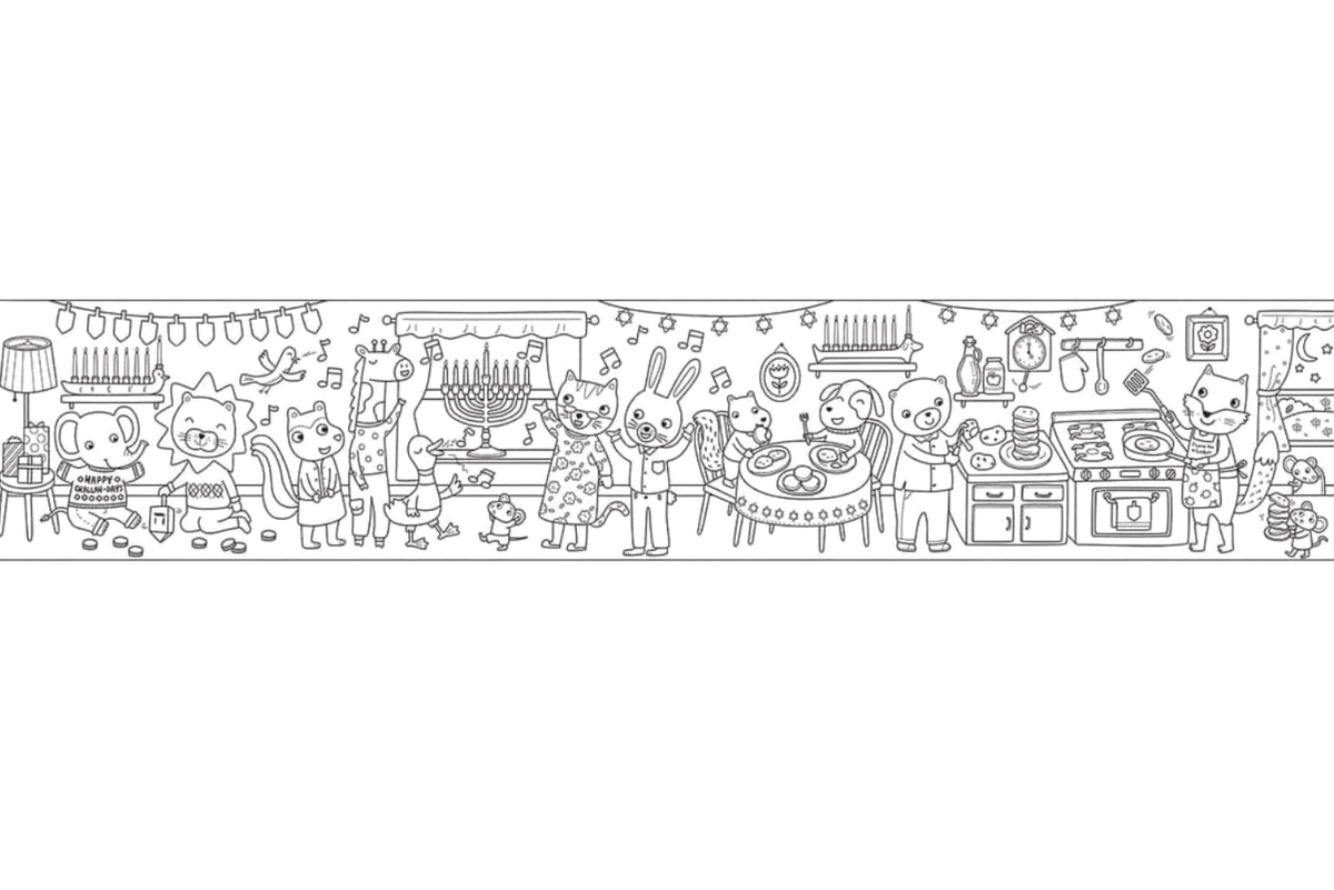 Happy Hanukkah Mini Colouring Roll