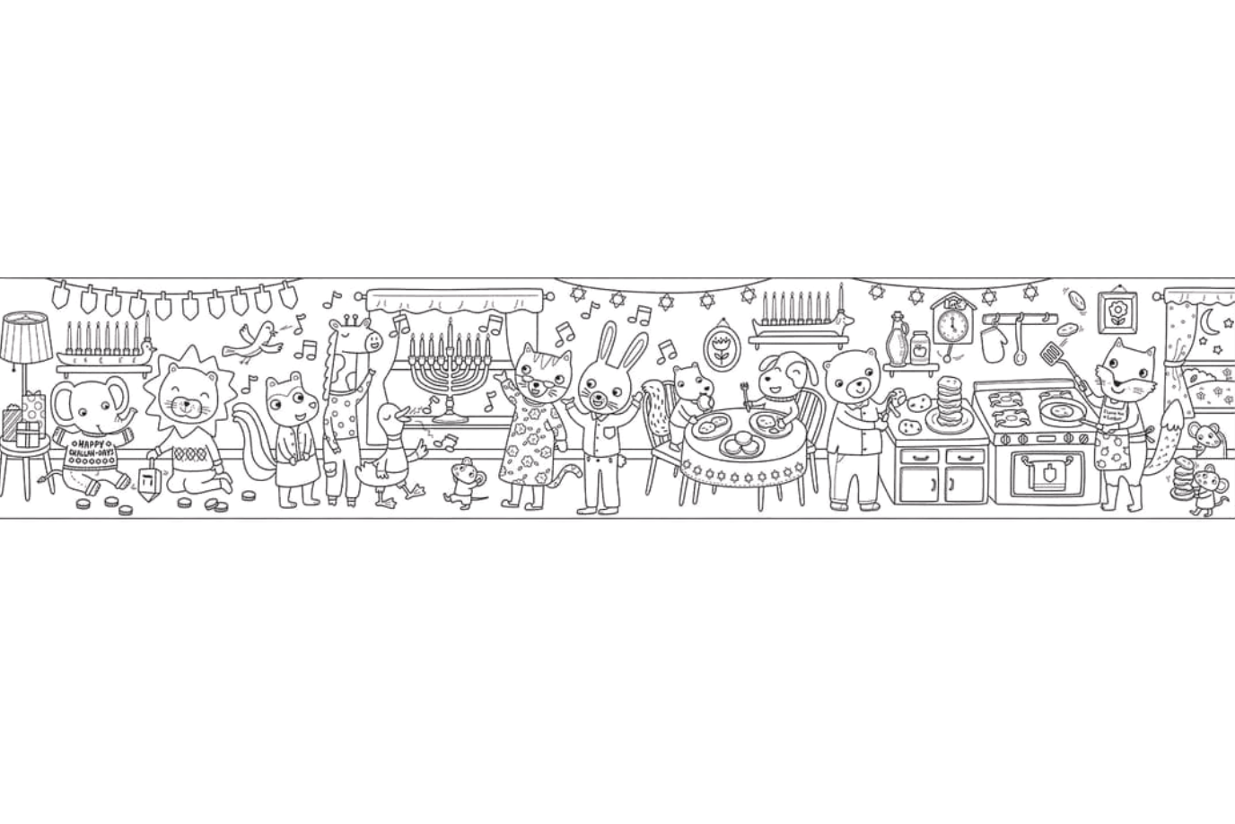 Happy Hanukkah Mini Colouring Roll