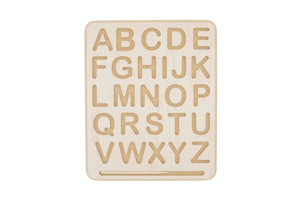 BeginAgain Uppercase Alphabet Wooden Alphabet Tracing Boards