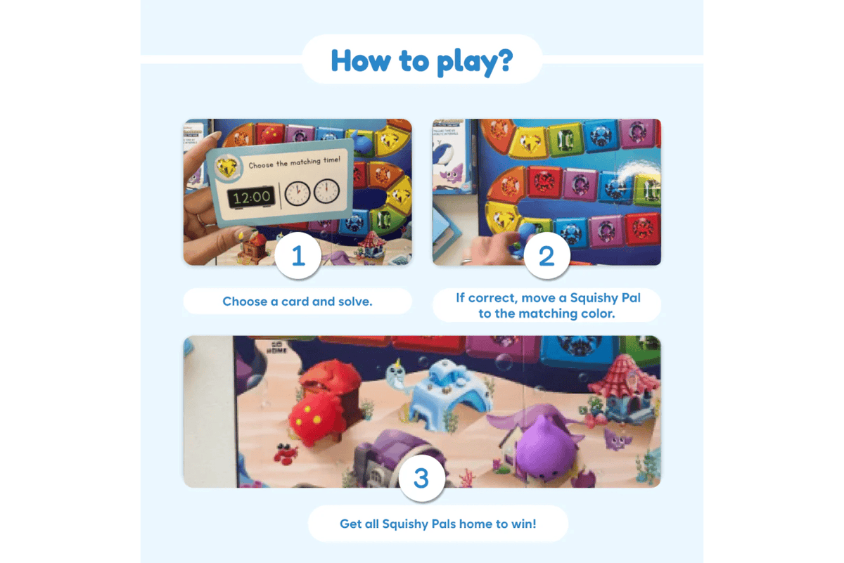 The Fidget Company Squishy Time Rescue - Game For Learning How To Tell Time - Ages 6 - 9