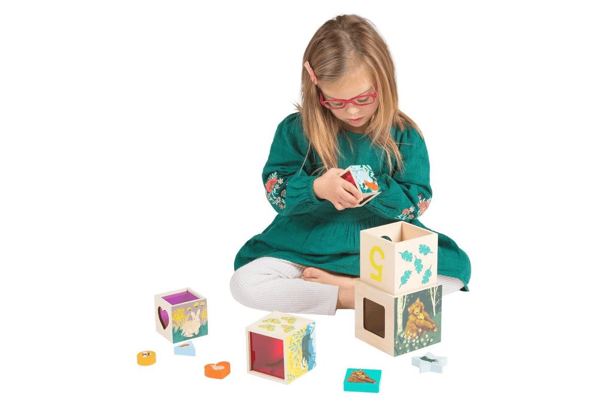 Kidcentral Enchanted Forest Wooden Stacking & Nesting Blocks