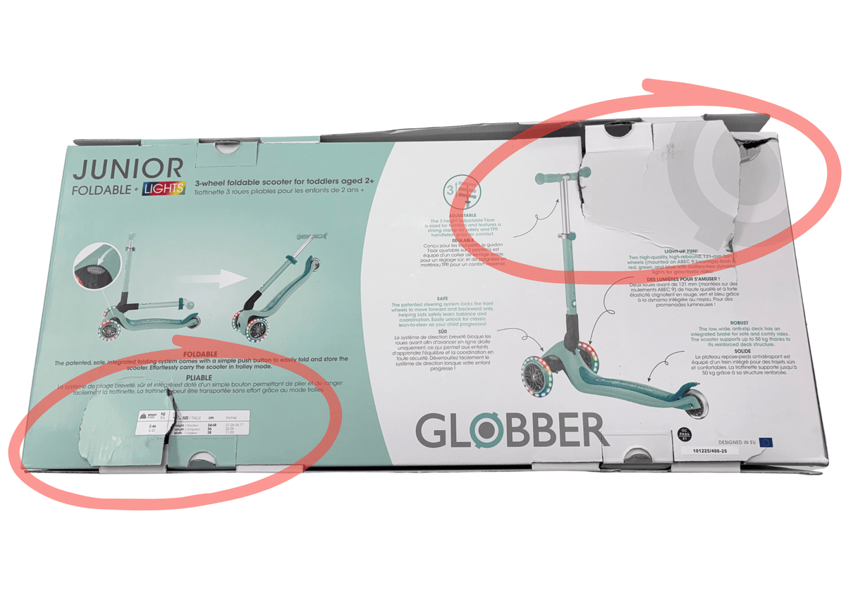Incredible Novelties Globber Junior Foldable Scooters - Mint - Damaged Box - FINAL SALE