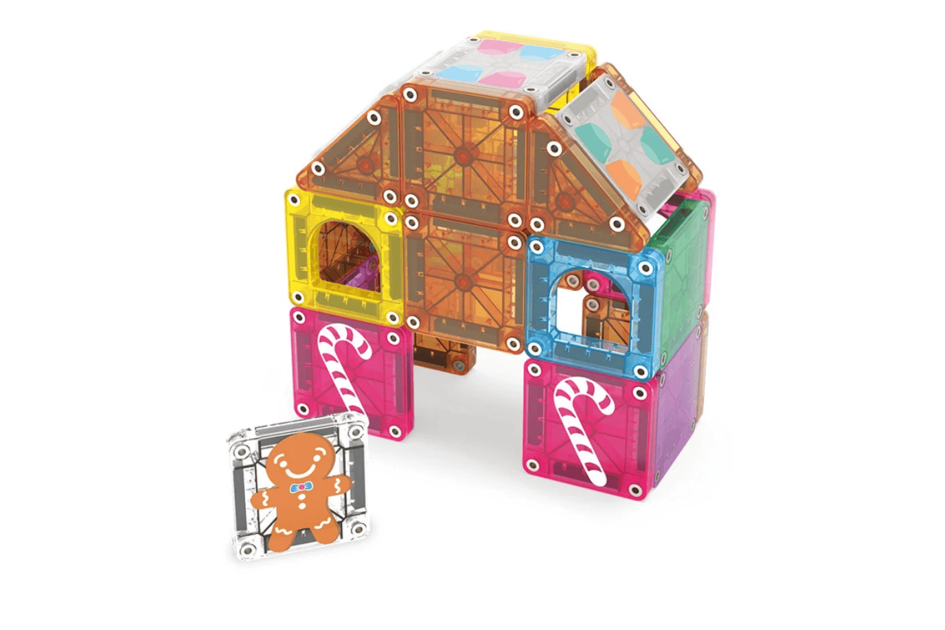 Valtech Magna Tiles MAGNA-TILES® microMAGS Gingerbread House - 24 Piece Travel Set