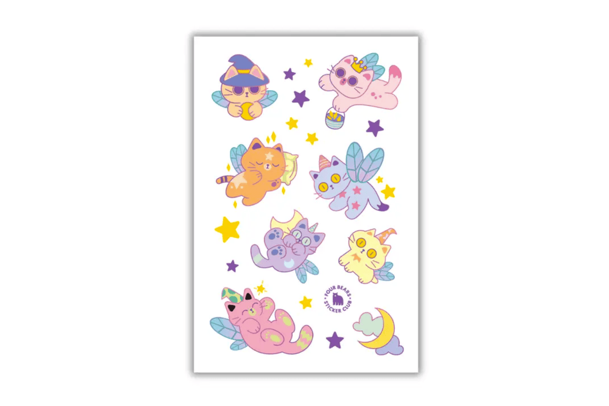 Four Bears Sticker Club Fairy Cats Four Bears Sticker Club Stickers (various styles)