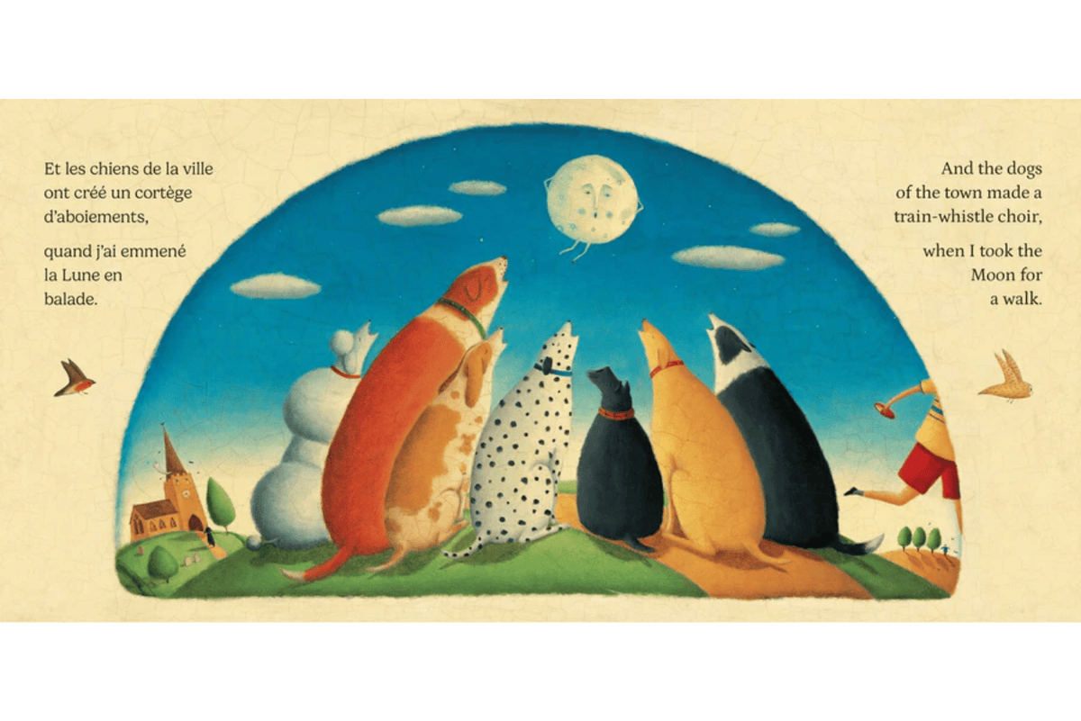 Barefoot Books I Took the Moon For A Walk (Bilingual French & English)