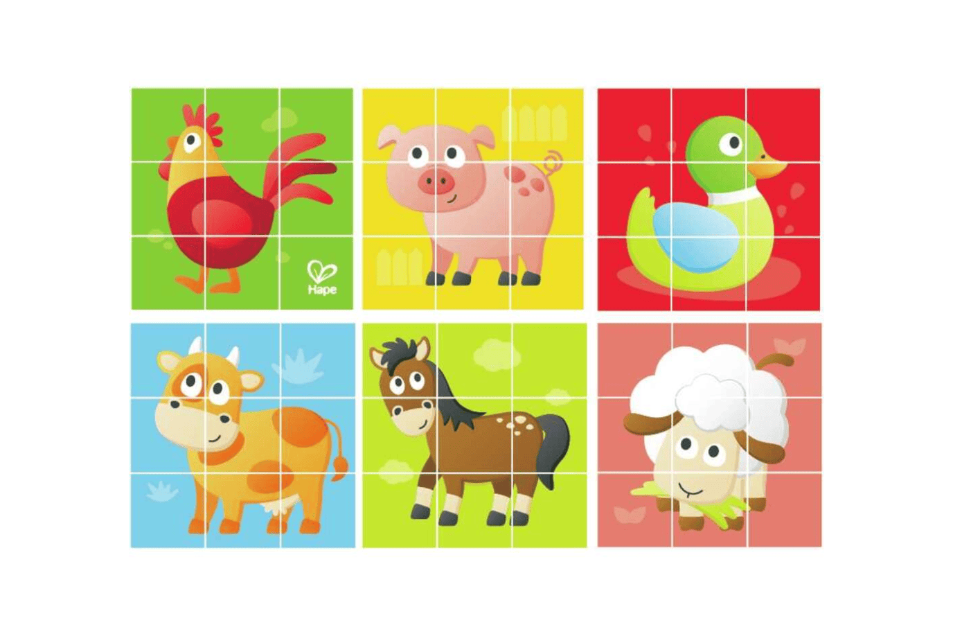 Playwell Hape Farm Wooden Puzzle Blocks