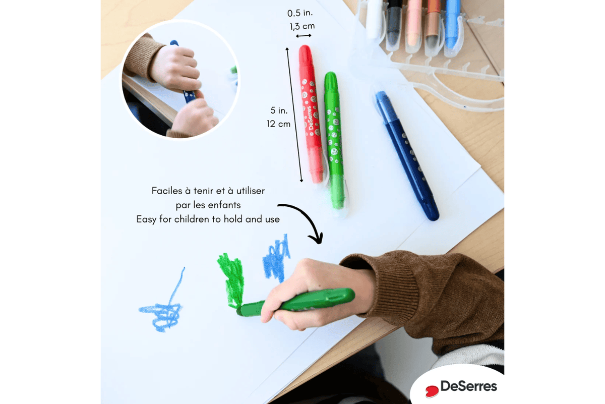 Pierre Belvediere DeSerres Wax Gel Crayons For Kids - Set of 12