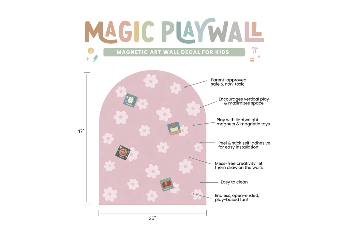 NEW & IMPROVED Mega Magic Playwall - Removable Magnetic Chalkboard Wall Decal