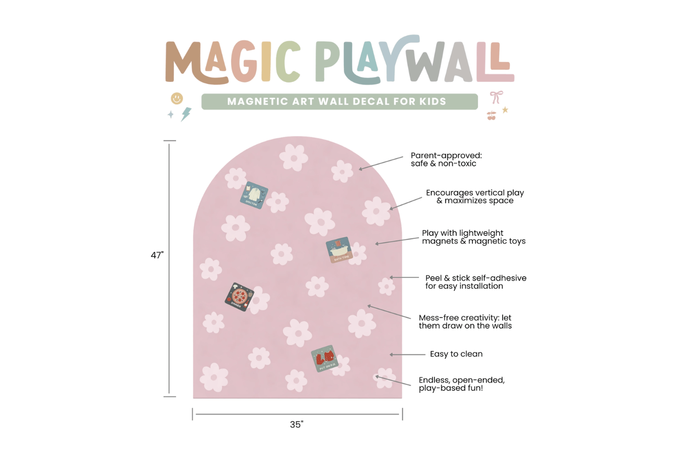 NEW & IMPROVED Mega Magic Playwall - Removable Magnetic Chalkboard Wall Decal