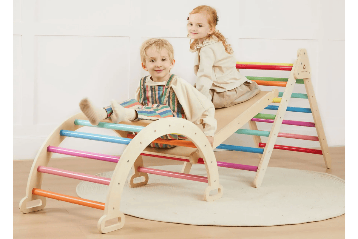 Tinyland Pikler Triangle Climbing Bundle - Rainbow