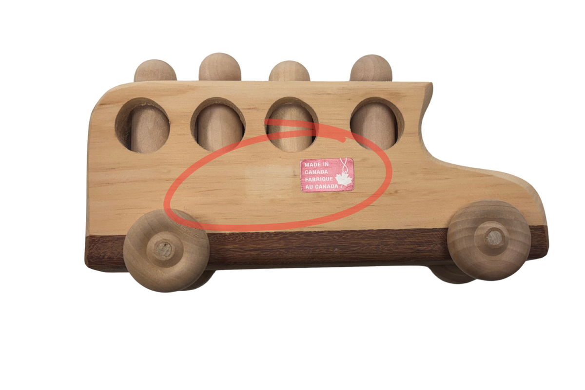 Wooden School Bus - Wood Imperfections - FINAL SALE