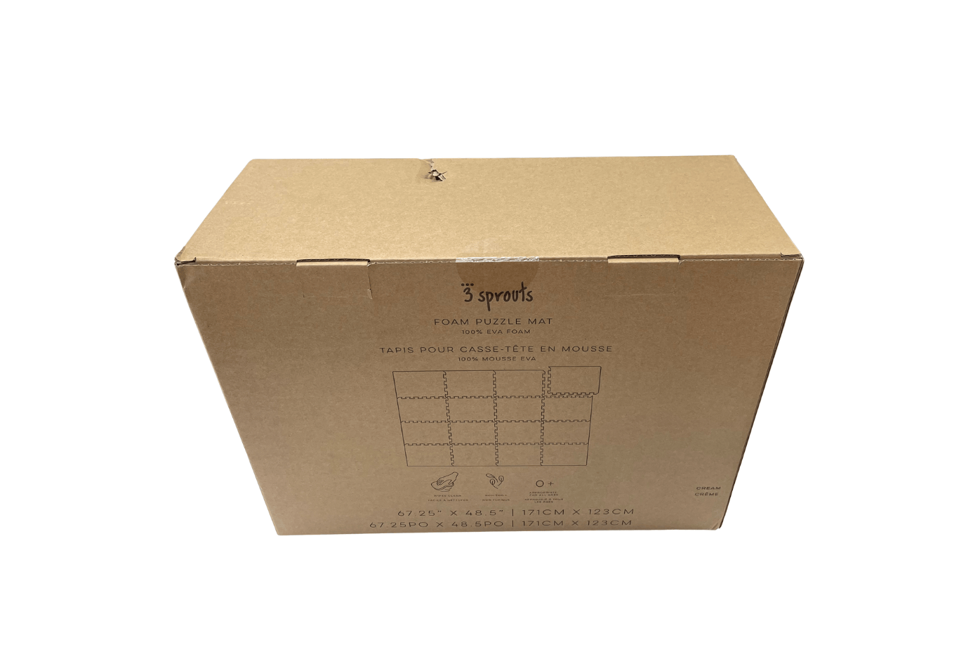 3 Sprouts 3 Sprouts Foam Puzzle Play Mat (Cream) - Damaged Box - FINAL SALE