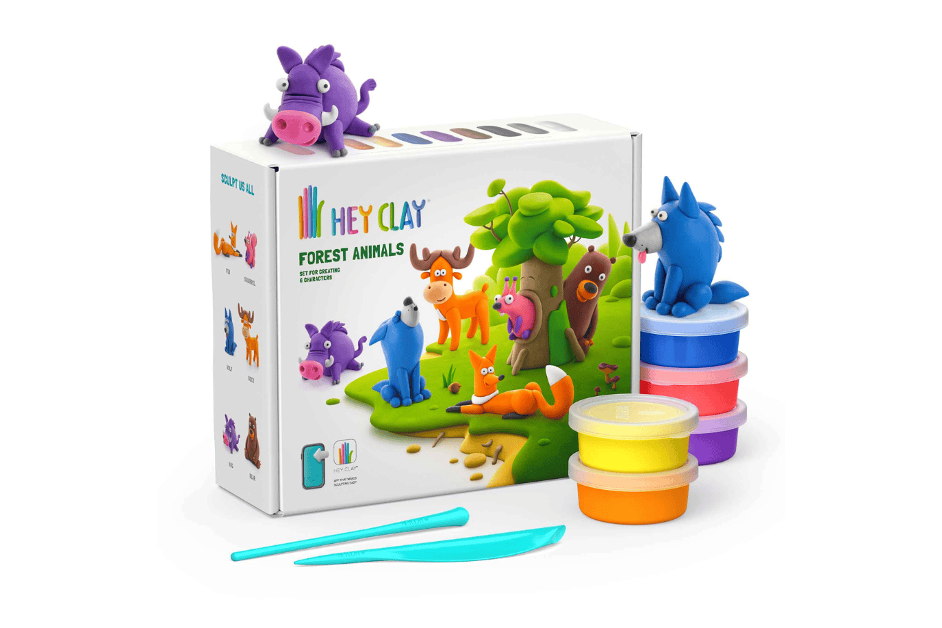 Playwell Forest Animals Hey Clay Kits (Three Themes Available)