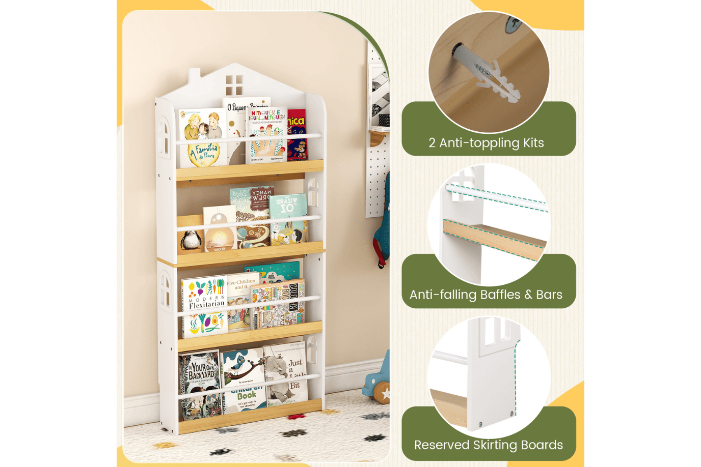 Costway Wall Bookshelf