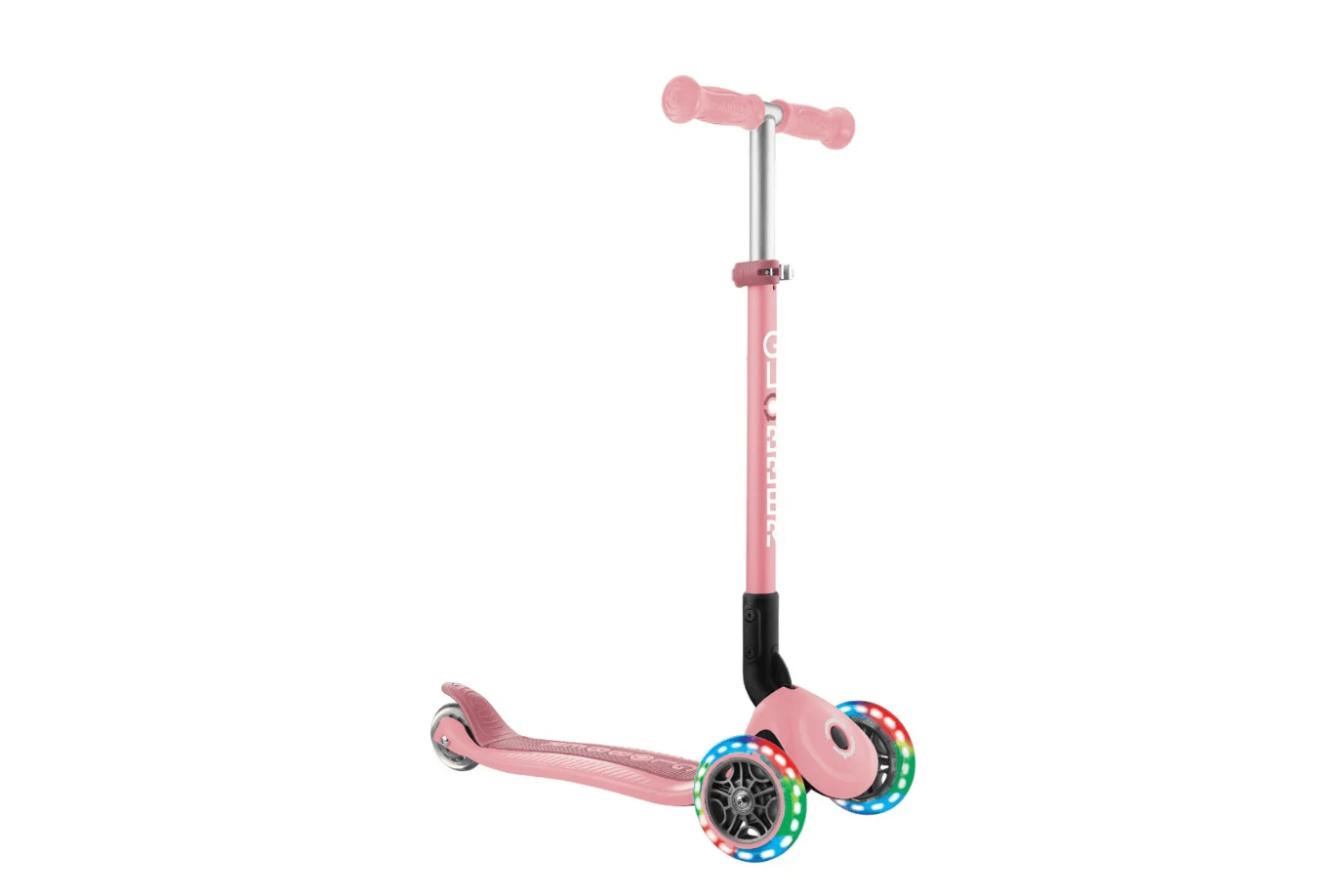 Incredible Novelties Pastel Pink Globber Primo Foldable Scooter with Lights